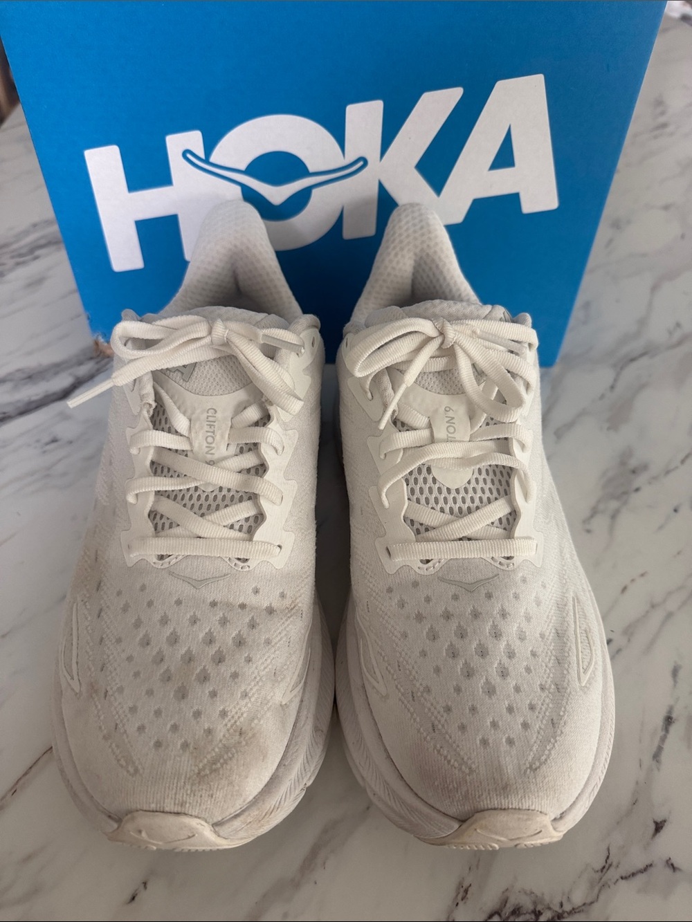 Hoka White Lightweight Running Sneakers